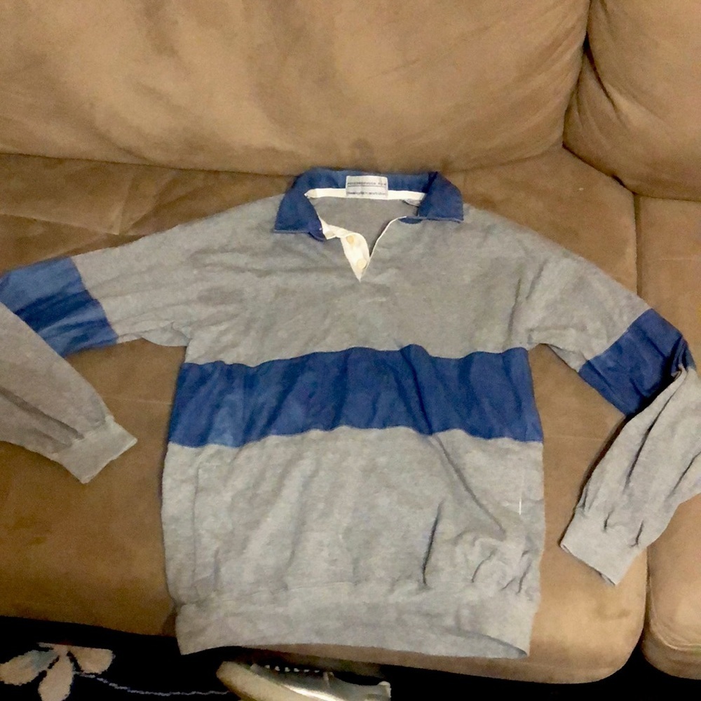 Peterborough Row Bloomingdales vintage gray and denim polo sweatshirt